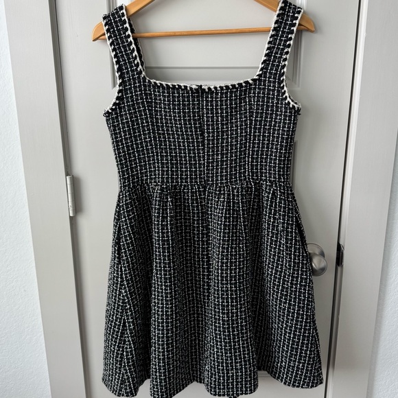 Cider Tweed U-Neckline Solid Mini Tweed Dress in Carbon Size Large NEW - Picture 11 of 15